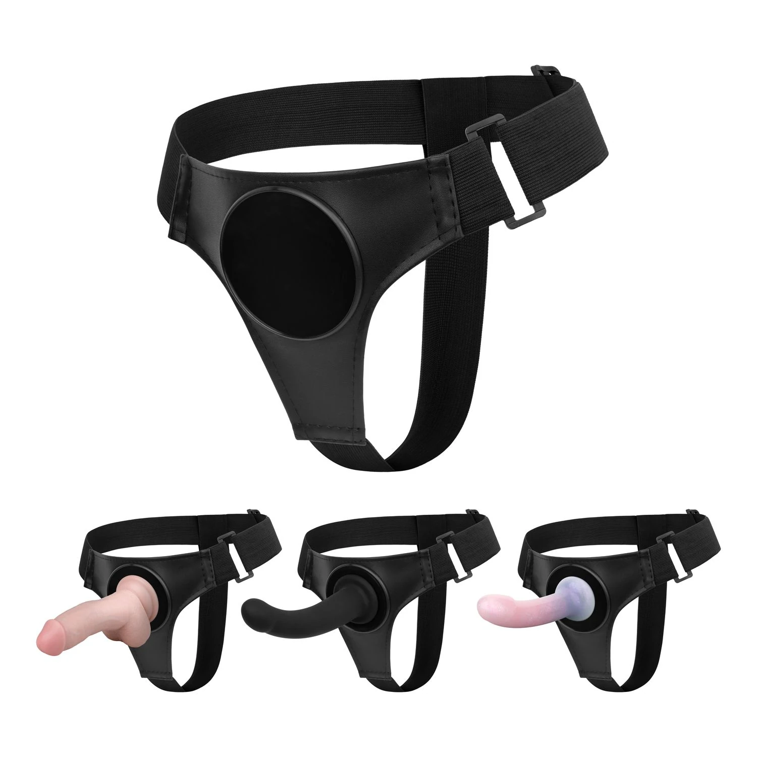 Toys Fetish - Harness With Suction Cup - Black
