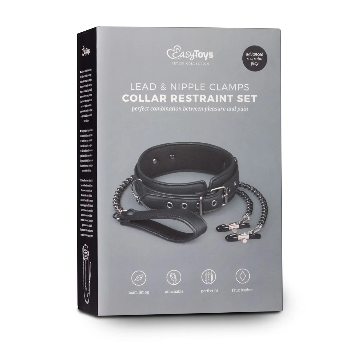 Toys Fetish - Leather Collar With Nipple Chains