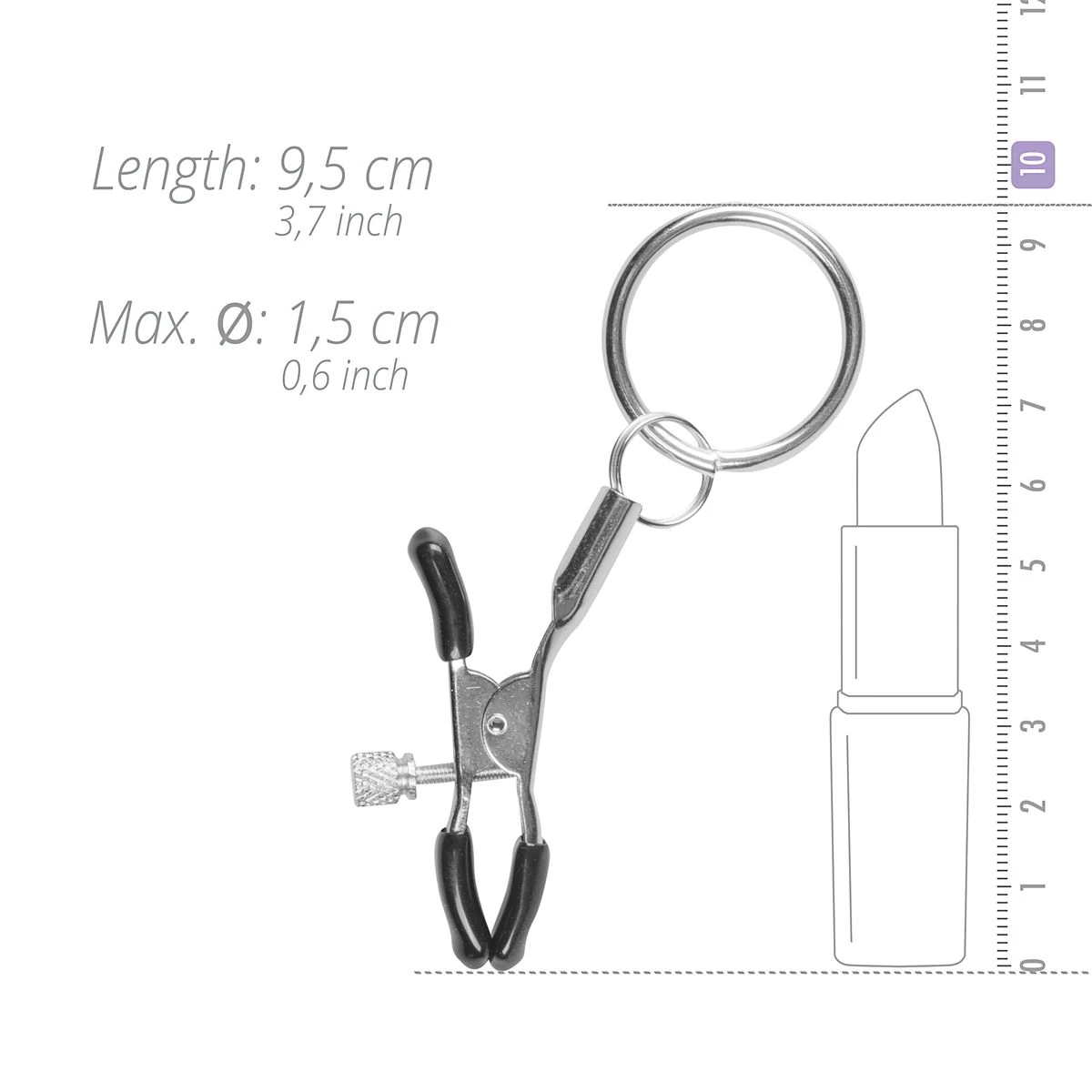 Toys Fetish - Metal Nipple Clamps With Ring