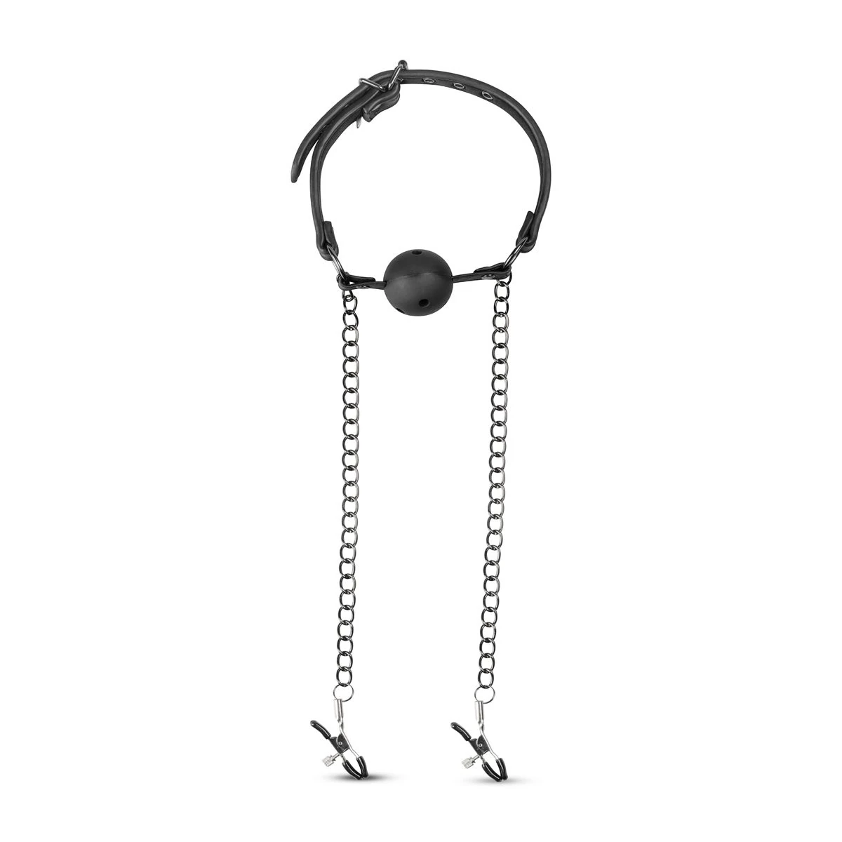 Toys Fetish - Open Ball Gag With Nipple Clamps
