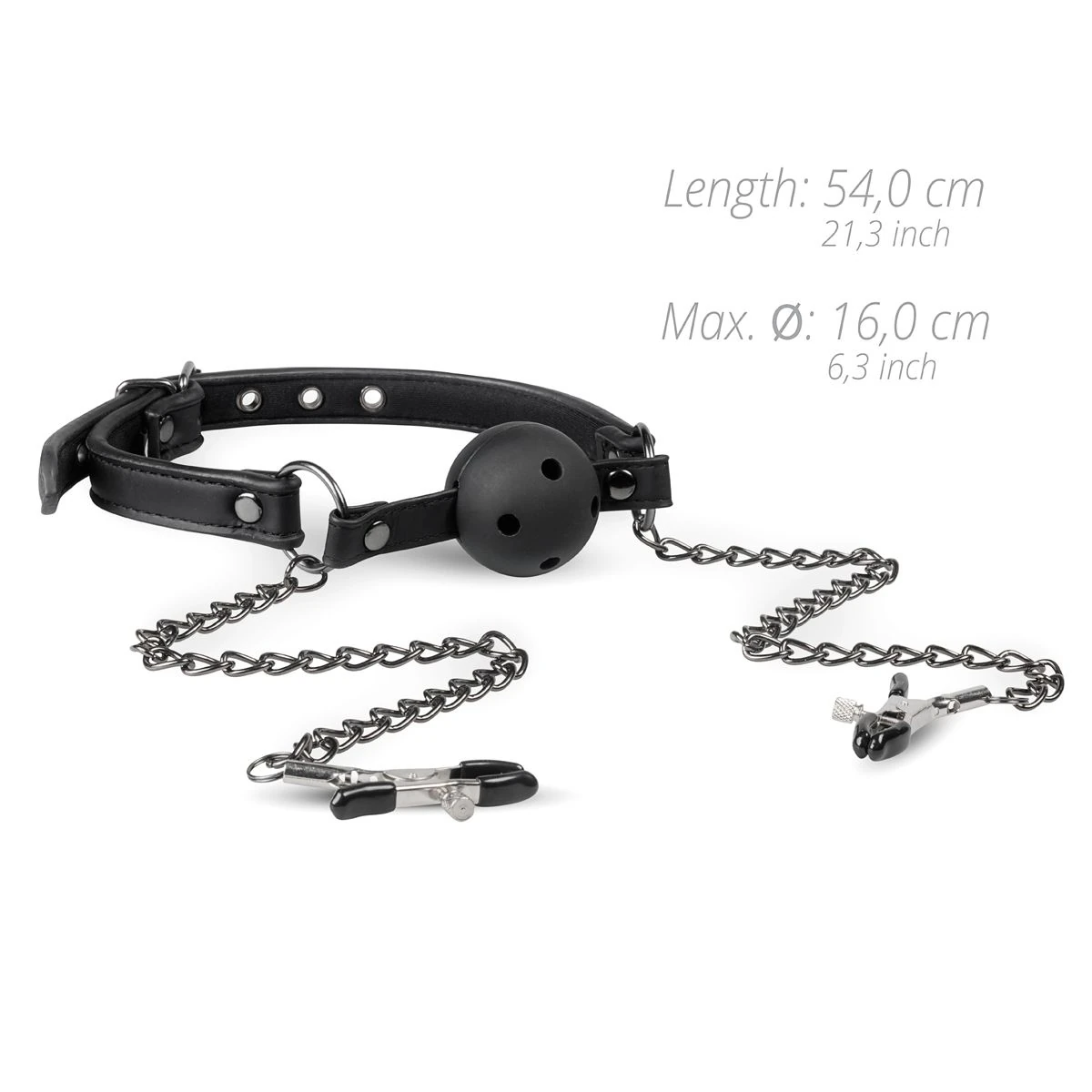 Toys Fetish - Open Ball Gag With Nipple Clamps