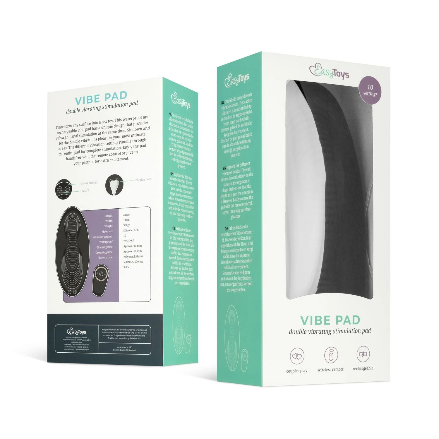 Toys – Vibe Pad Vibrating Pad with Remote – Black